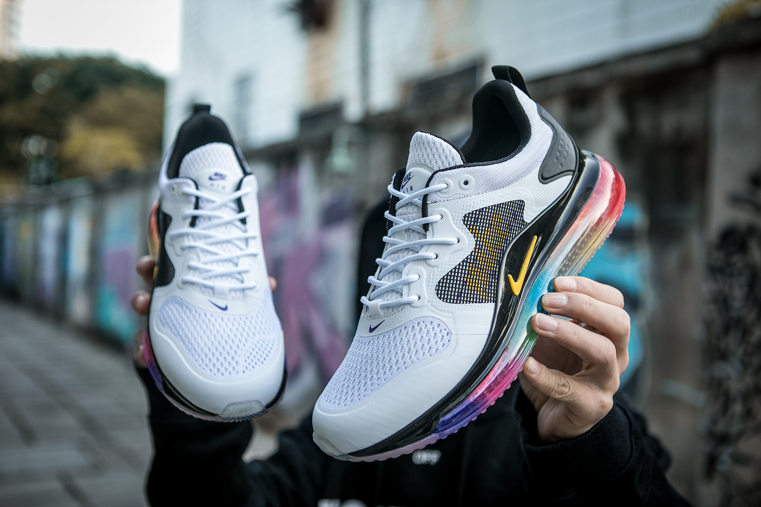 Nike Air Max 720 White Black Colorful Running Shoes